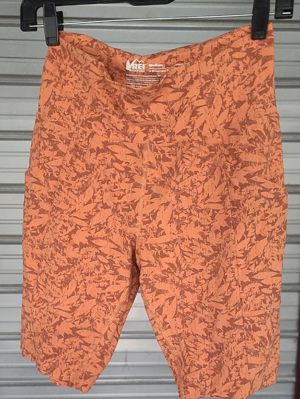 REI Orange Womens Leaf-Print Active Shorts